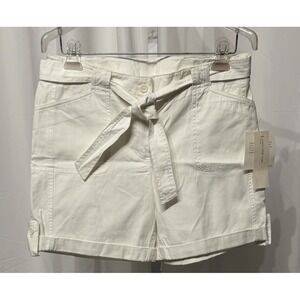 Charter Club Sport Wide Leg Shorts With Tie Belt, zip button closure 6 NWT